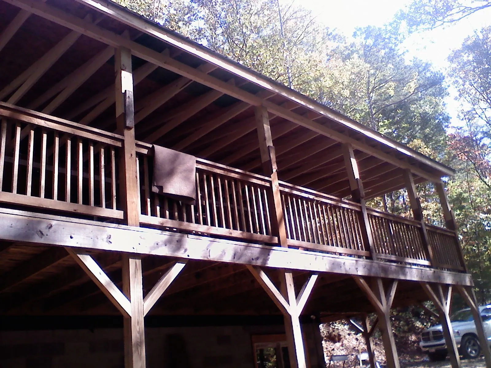 Timber framing under a new elevated porch and deck — Roof Leak Repair in Netcong by Roofing Brothers